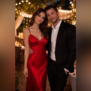 House of CB SALMA RED ROSE SATIN SLIP DRESS
Without the Corset